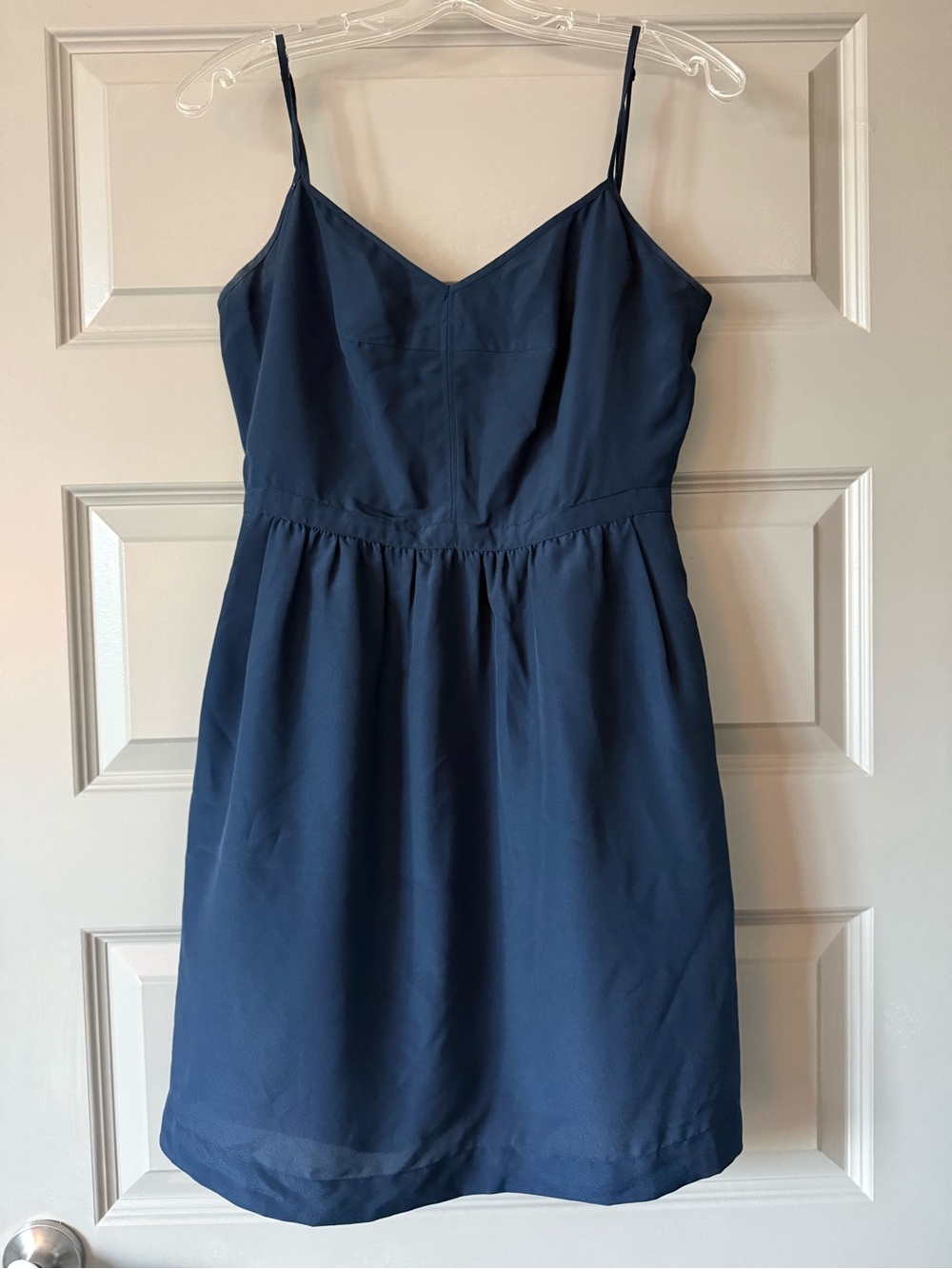 Sleeveless Navy Blue V-Neck Dress
